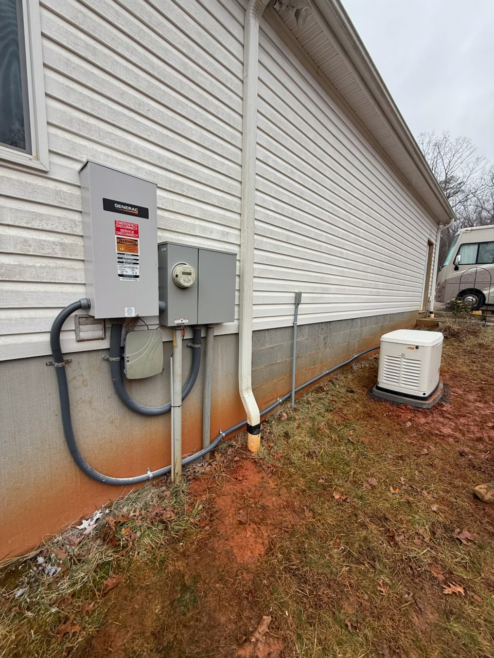 Generac generator and transfer switch installation